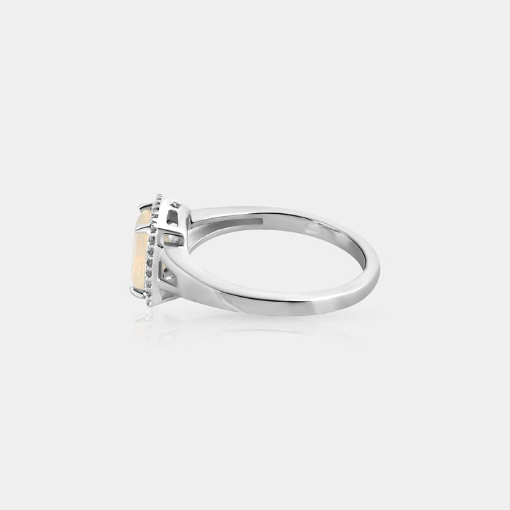 Side view emphasizing the comfortable fit of the ring in India Size 16. The 925 Sterling Silver foundation ensures both durability and a refined aesthetic.