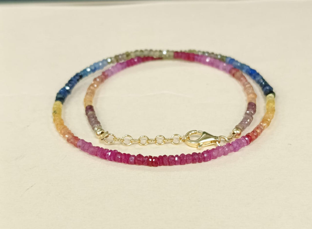 Multi Sapphire Silver Necklace