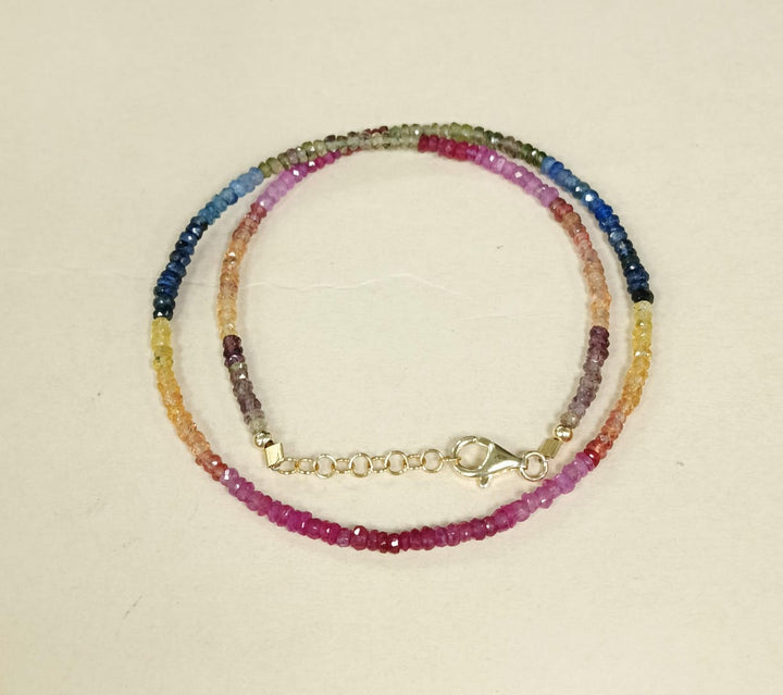 Multi Sapphire Silver Necklace