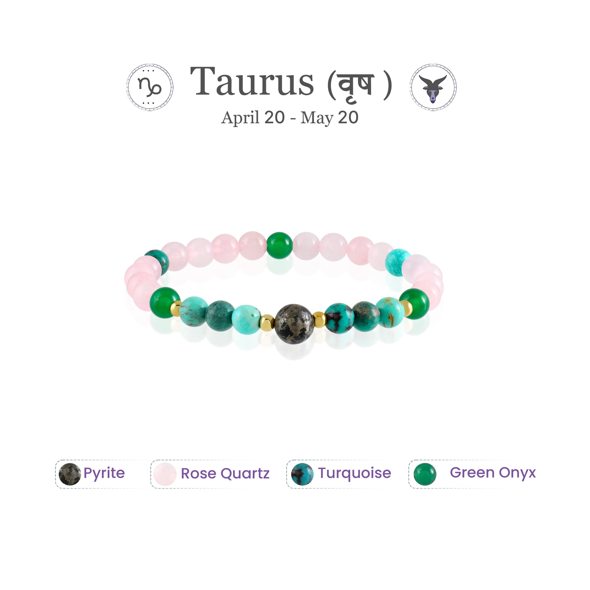 Taurus Zodiac Bracelet: (वृषभ राशि)