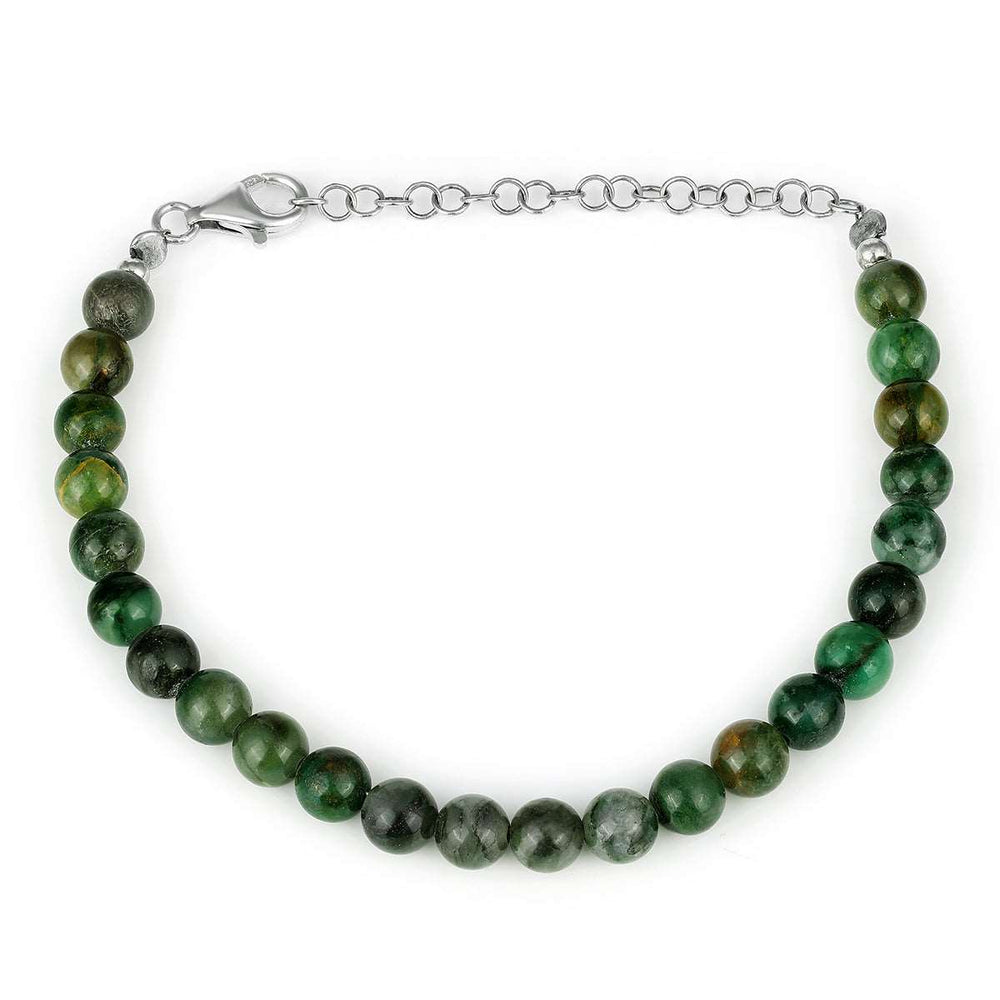 African Jade Silver Bracelet