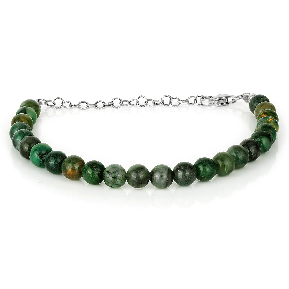 African Jade Silver Bracelet