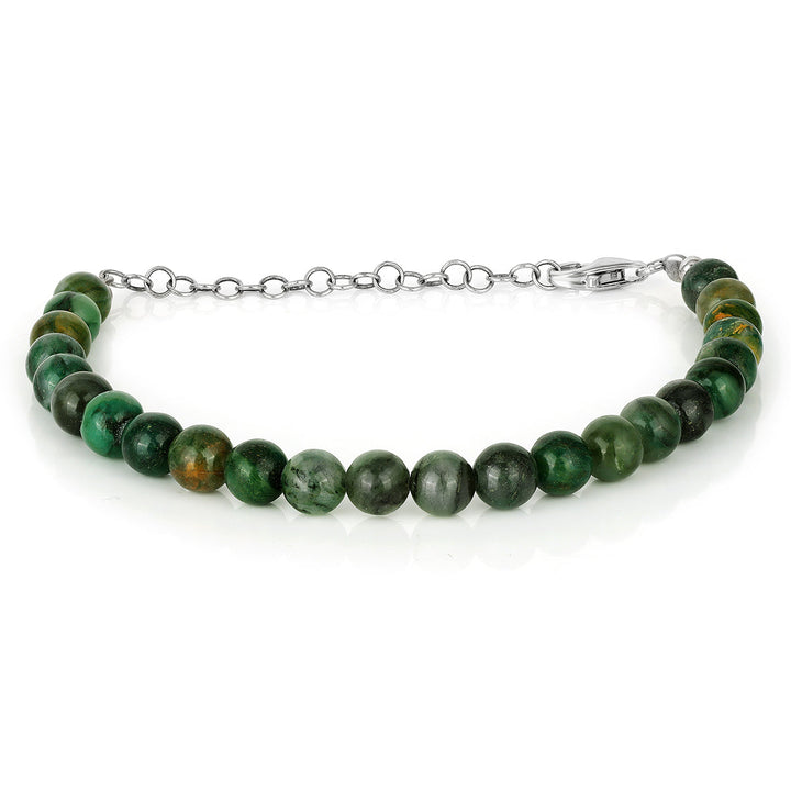 African Jade Silver Bracelet