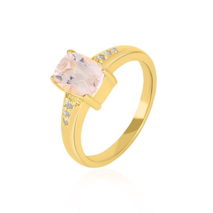 Morganite with Accents Silver Ring