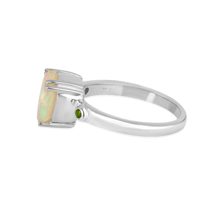 Ethiopian Opal and Chrome Diopside Ring