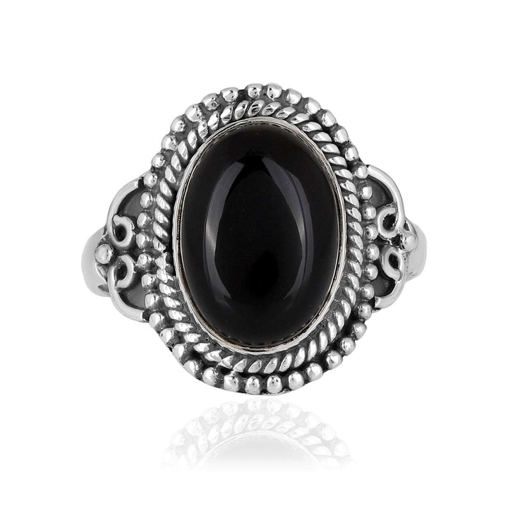 Black Onyx Cabochon Handmade Silver Ring