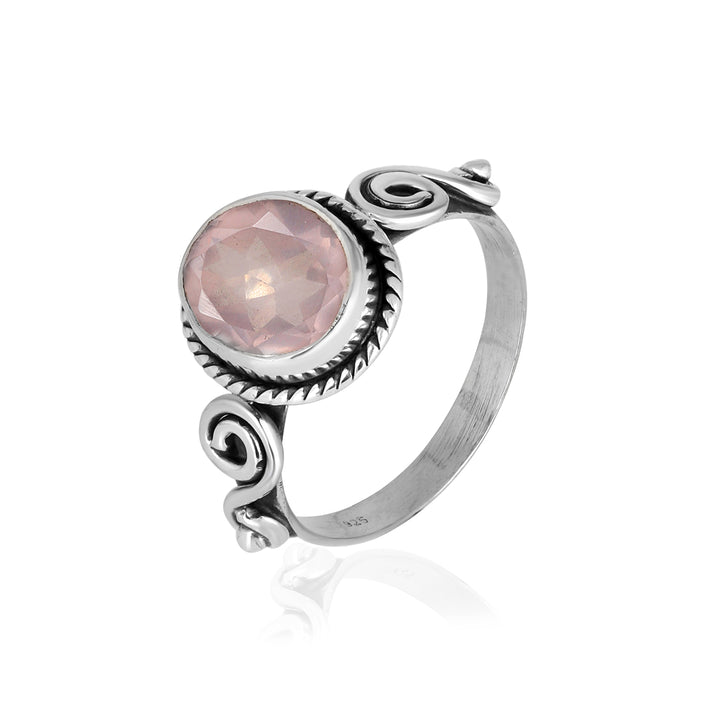 Rose Quartz Handmade Silver Ring