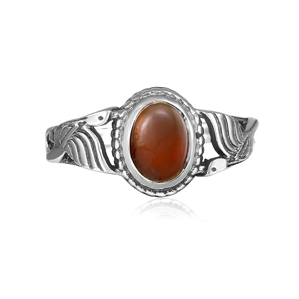 Hessonite Garnet 925 Silver Handmade Ring