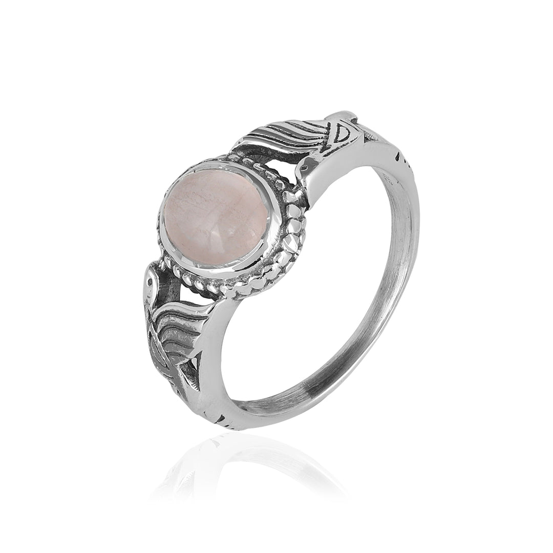 Rose Quartz 925 Silver Handmade Ring