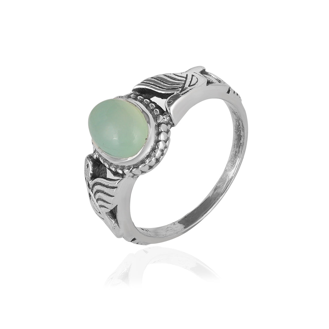 Aqua Chalcedony 925 Silver Handmade Ring