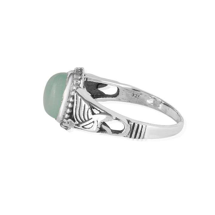 Aqua Chalcedony 925 Silver Handmade Ring