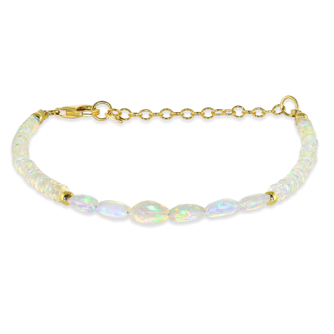 Ethiopian Opal Beads Silver Bracelet