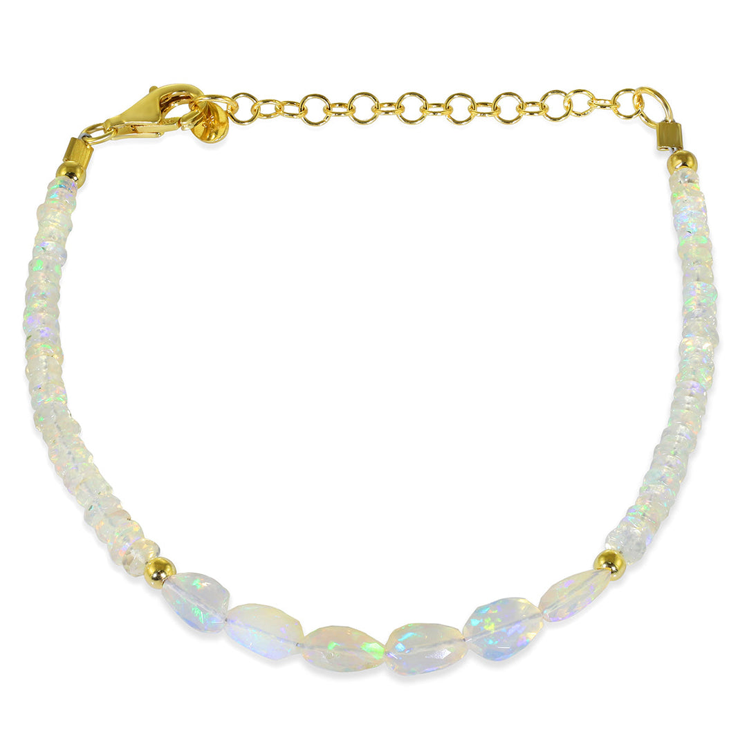 Ethiopian Opal Beads Silver Bracelet