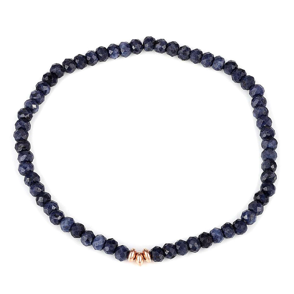 Blue Sapphire Beads Stretch Bracelet