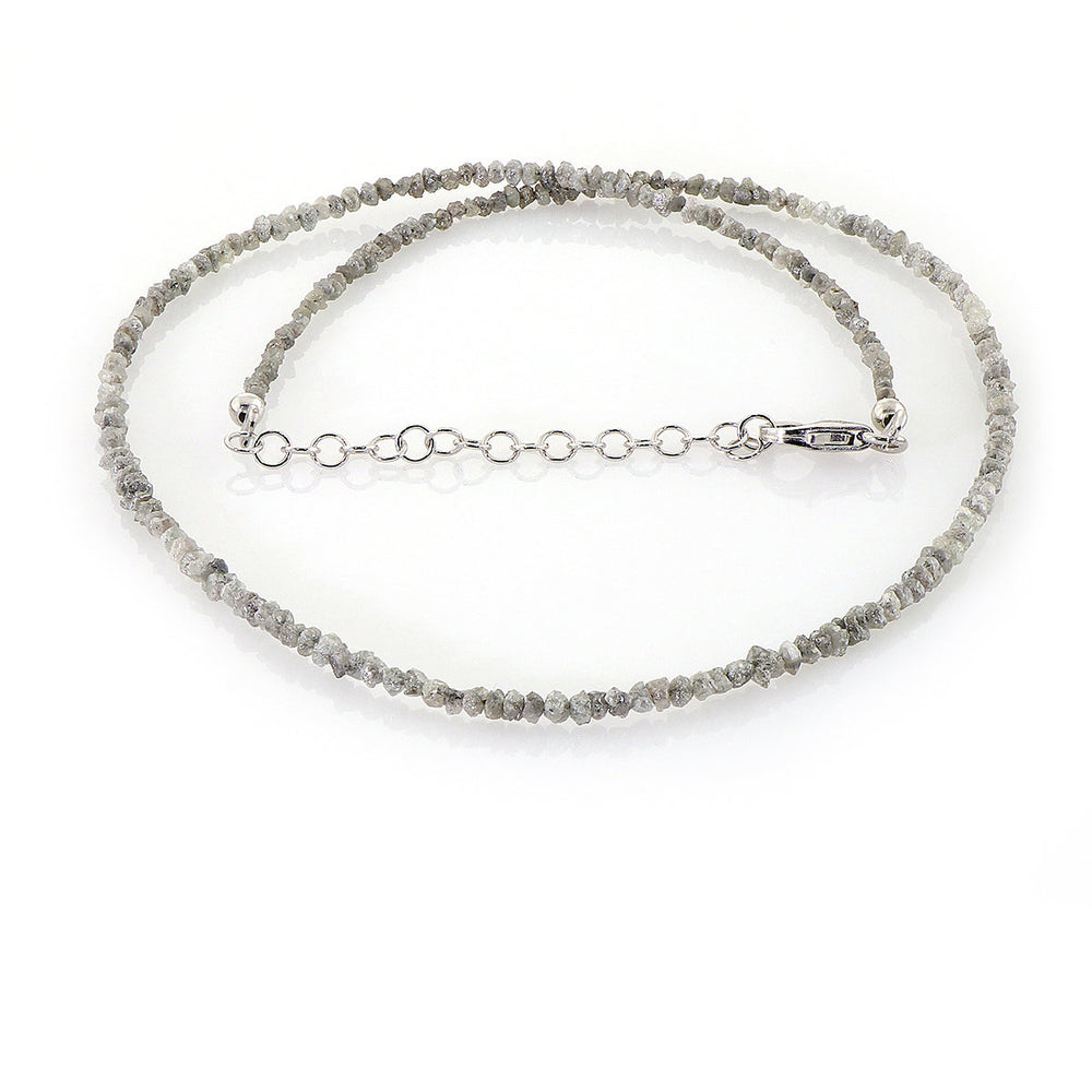 Gray Diamond Silver Necklace