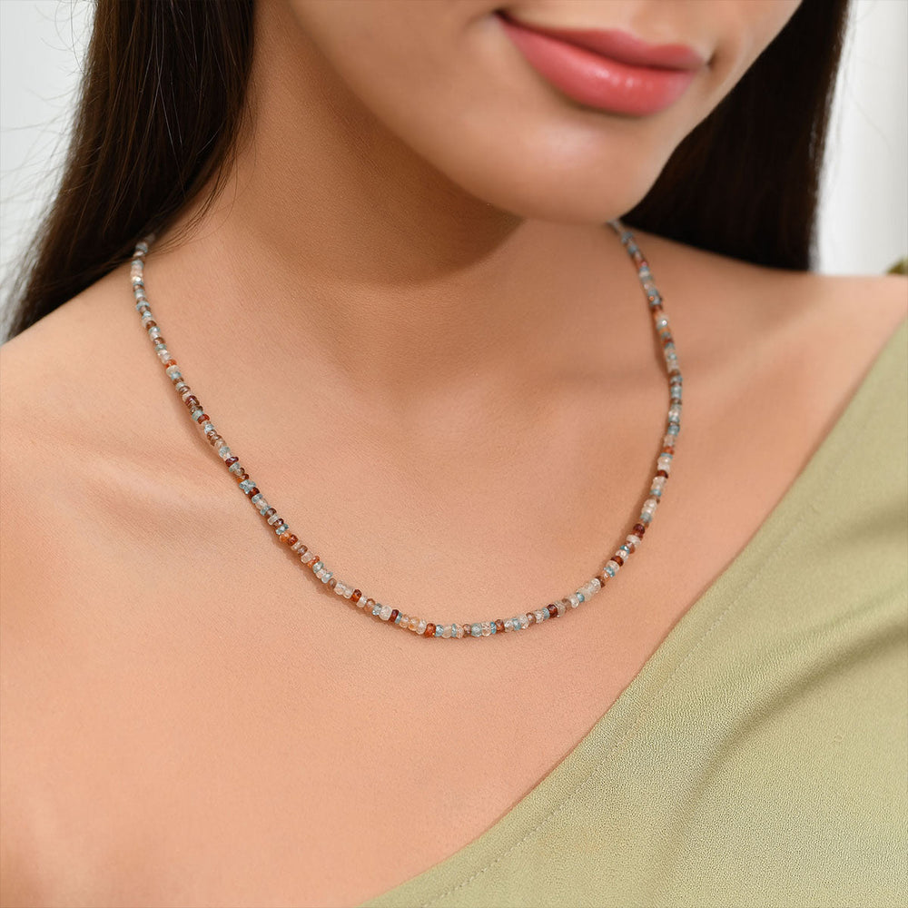 Sterling Silver Multi Zircon Necklace