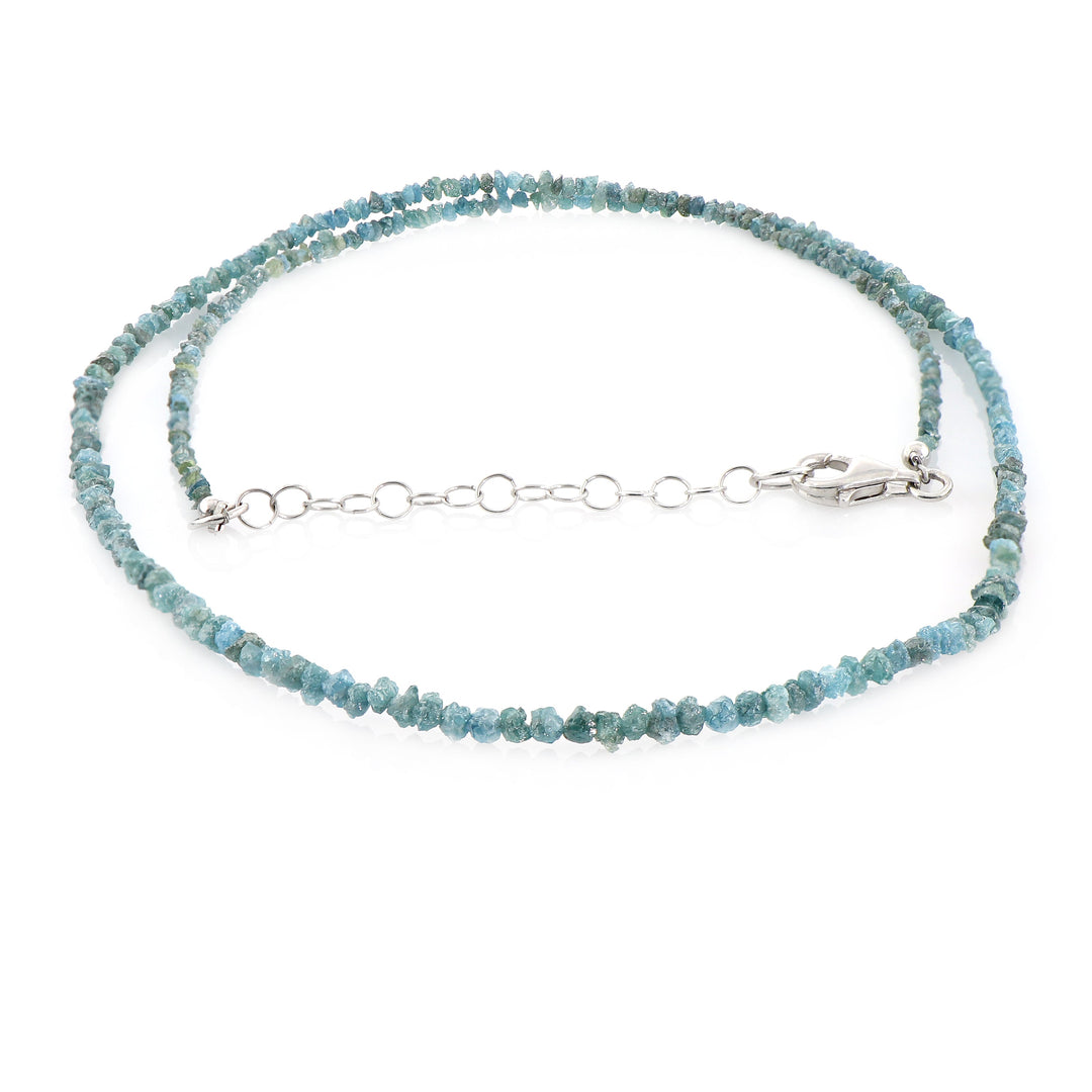 Blue Diamond Silver Necklace