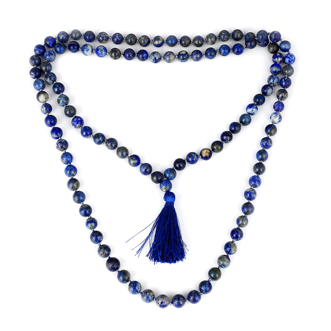 Lapis Lazuli Jap Mala 108 Beads Rosary Necklace