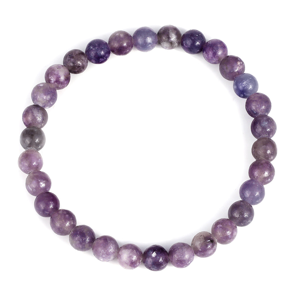 Lepidolite Beads Stretch Bracelet