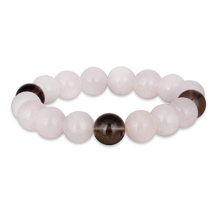 Rose Quartz and Smoky Quartz Stretch Bracelet