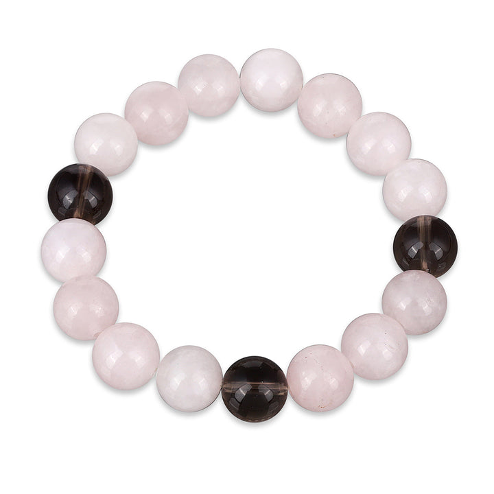 Rose Quartz and Smoky Quartz Stretch Bracelet