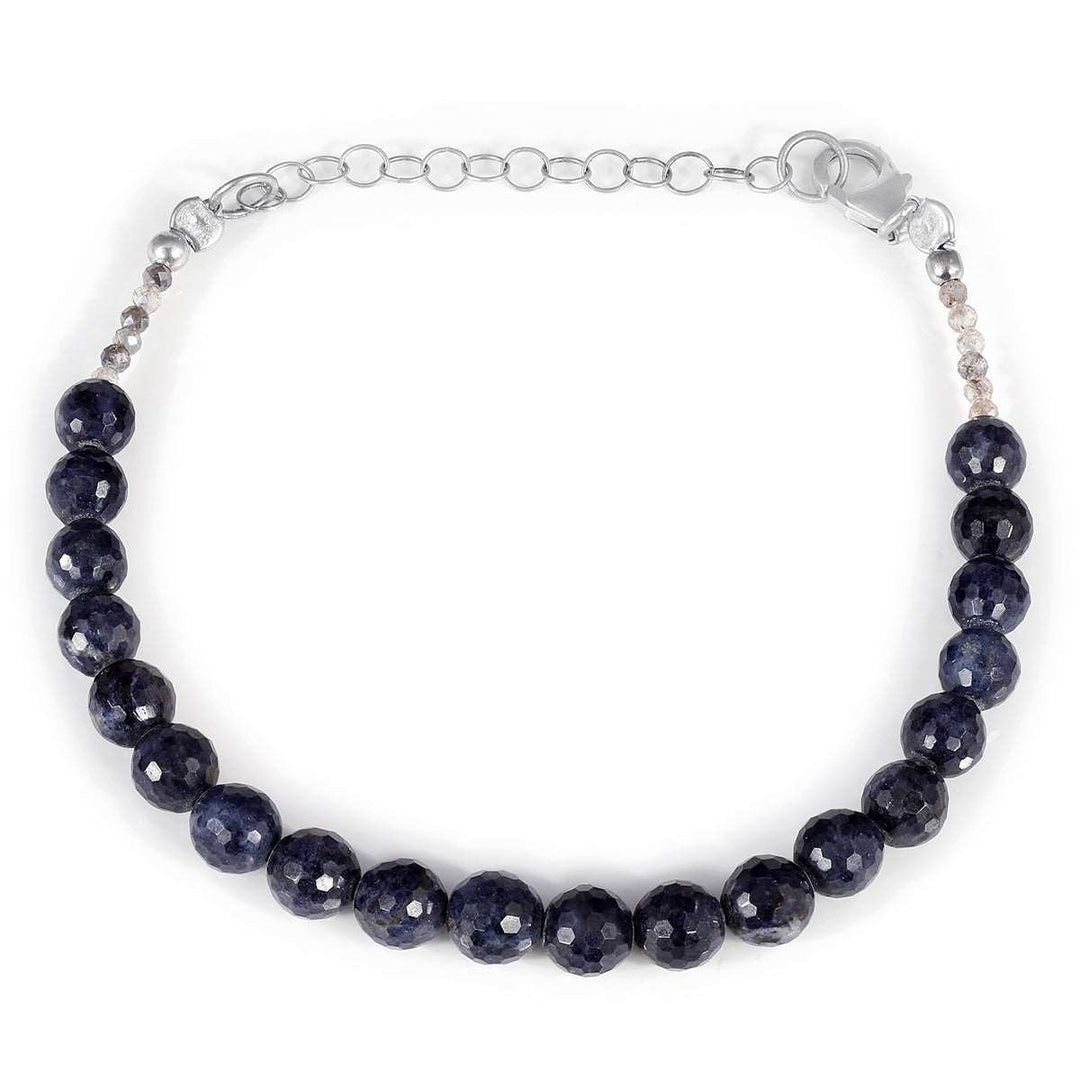 Blue Sapphire and Zircon Silver Bracelet