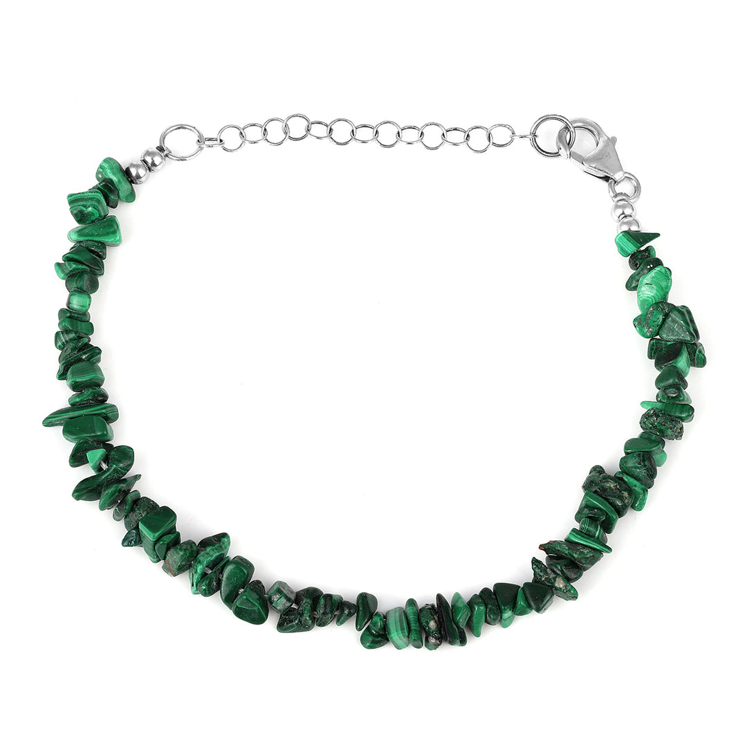 Sterling Silver Malachite Bracelet