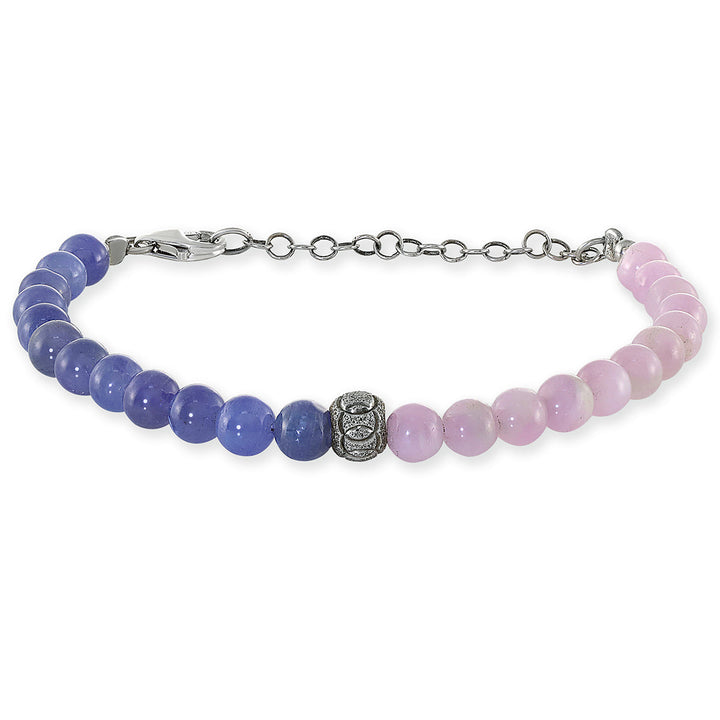 Kunzite and Tanzanite Silver Bracelet