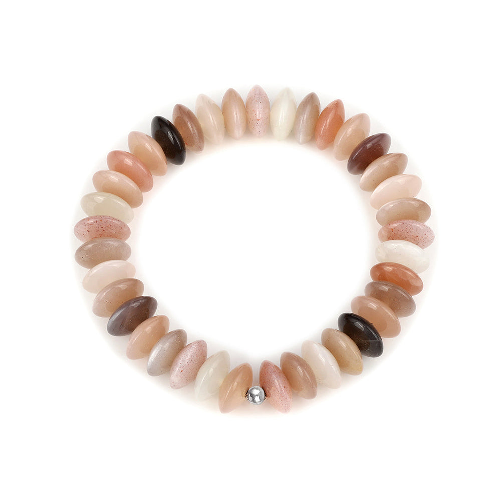 Multicolor Moonstone Unisex Stretch Bracelet