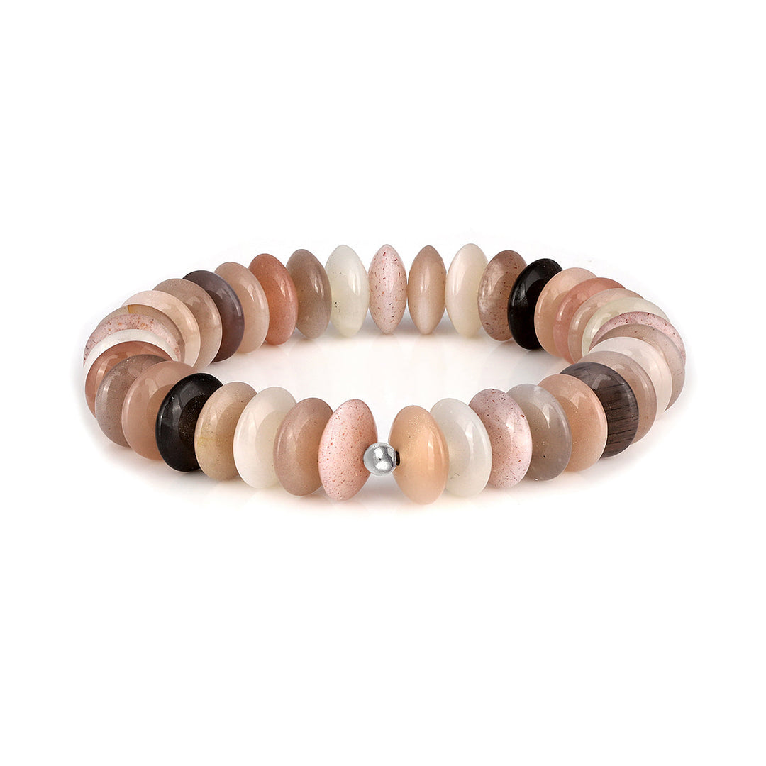 Multicolor Moonstone Unisex Stretch Bracelet