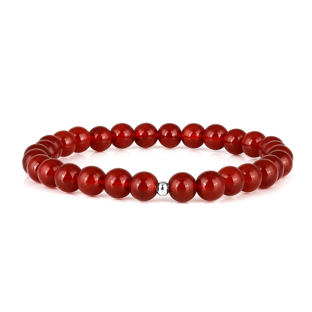 Red Onyx Beads Stretch Bracelet