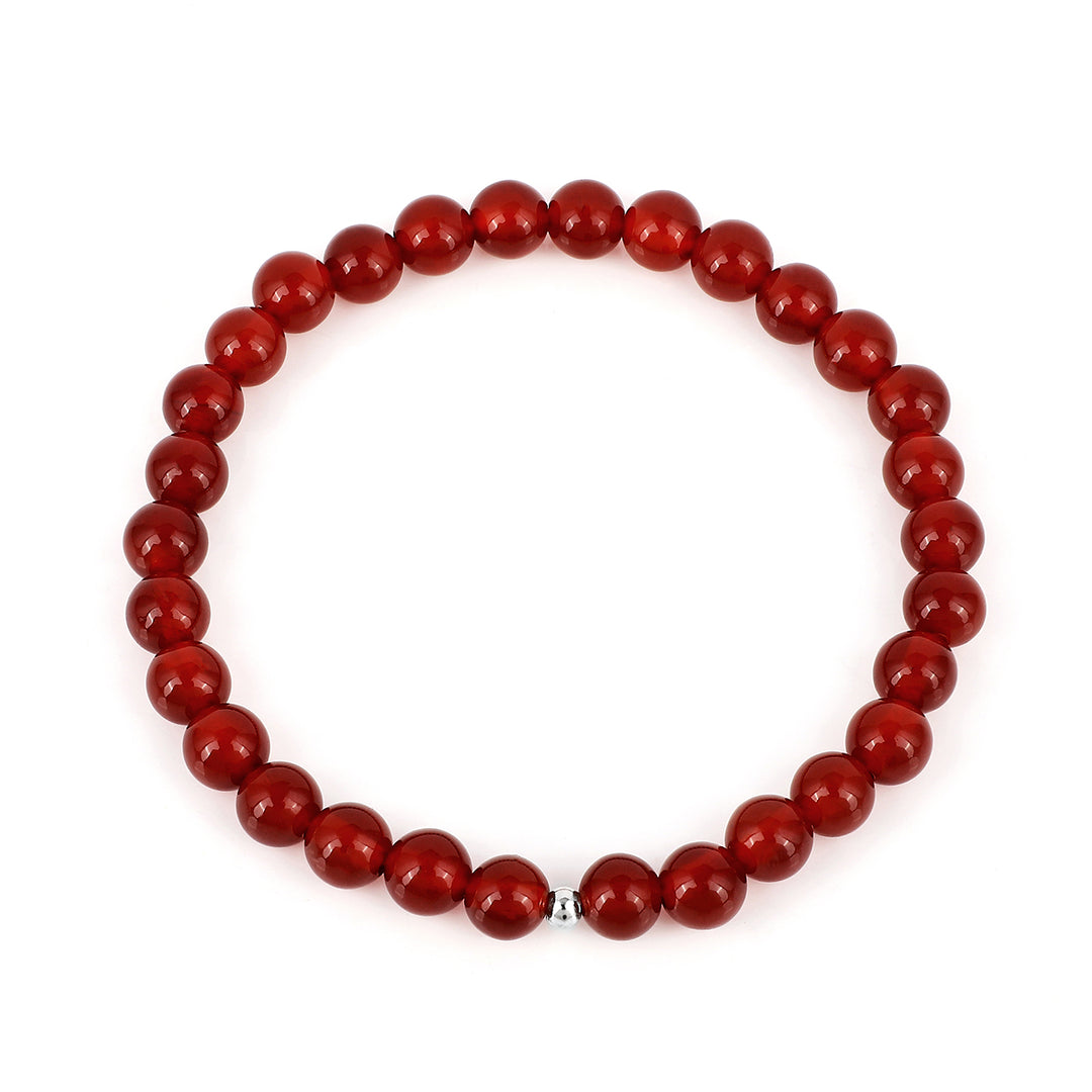 Red Onyx Beads Stretch Bracelet