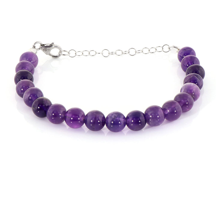 Amethyst Silver Chain Bracelet