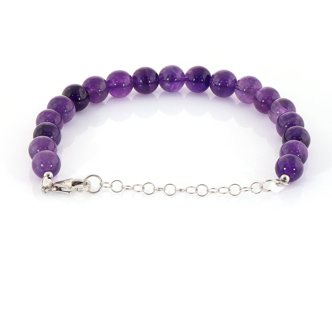 Amethyst Silver Chain Bracelet