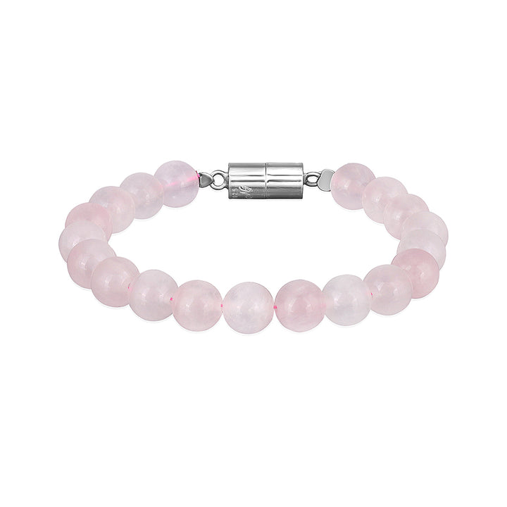 Rose Quartz Beads Magnetic Lock Bracelet