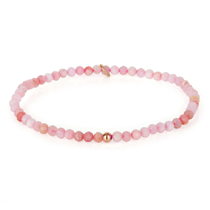 Pink Opal Beads Stretch Bracelet