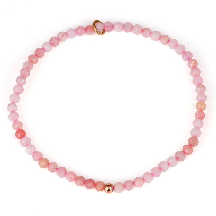 Pink Opal Beads Stretch Bracelet
