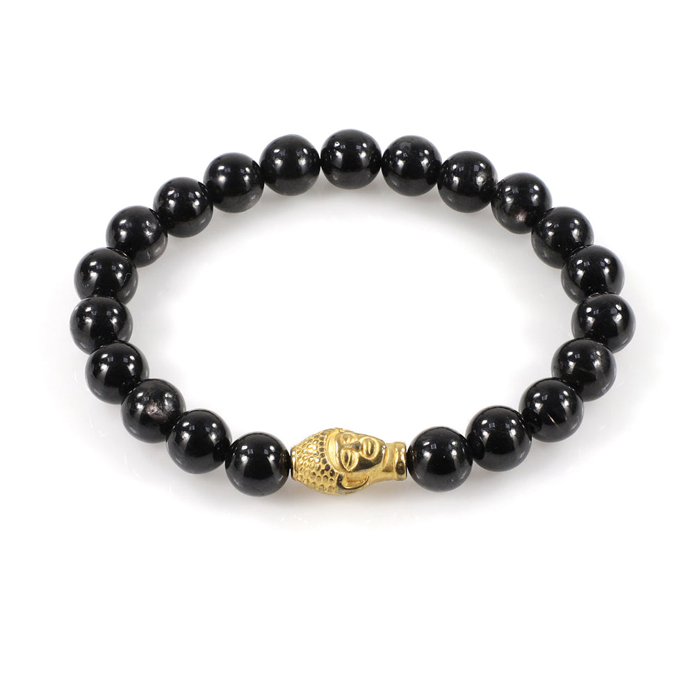 Hypersthene and Hematite Stretch Bracelet