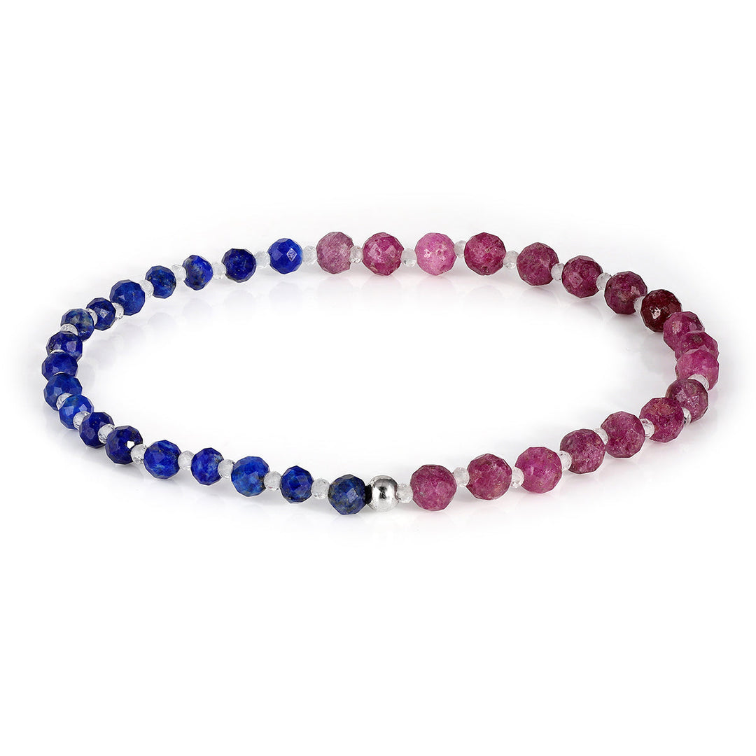 Lapis Lazuli, Ruby and Topaz Stretch Bracelet