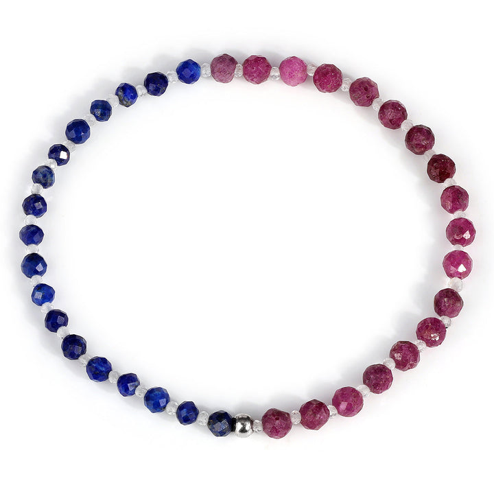 Lapis Lazuli, Ruby and Topaz Stretch Bracelet