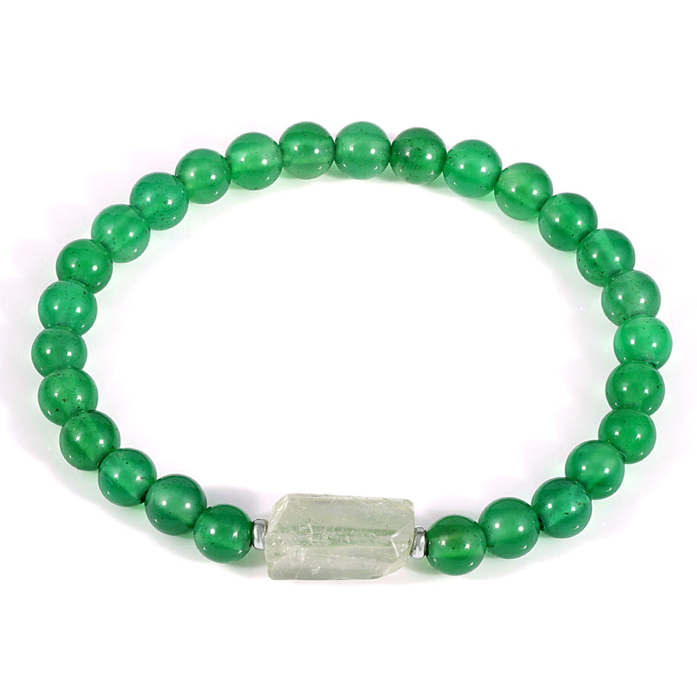 Green Onyx and Amethyst Stretch Bracelet