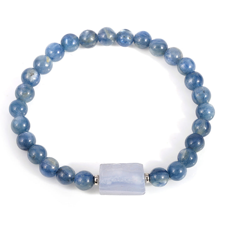 Kyanite and Blue Lace Agate Stretch Bracelet