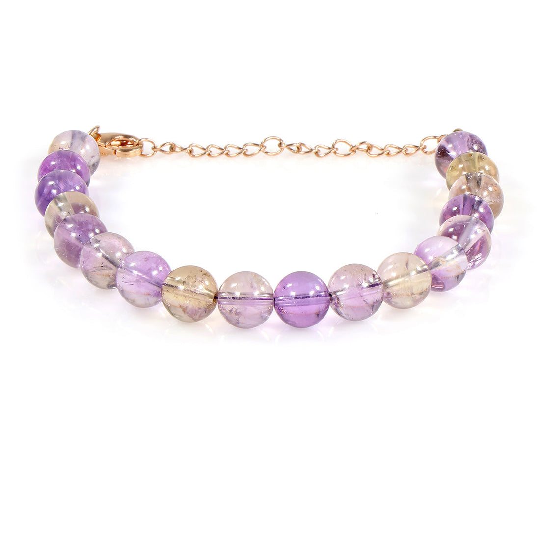 Ametrine Beads Silver Bracelet