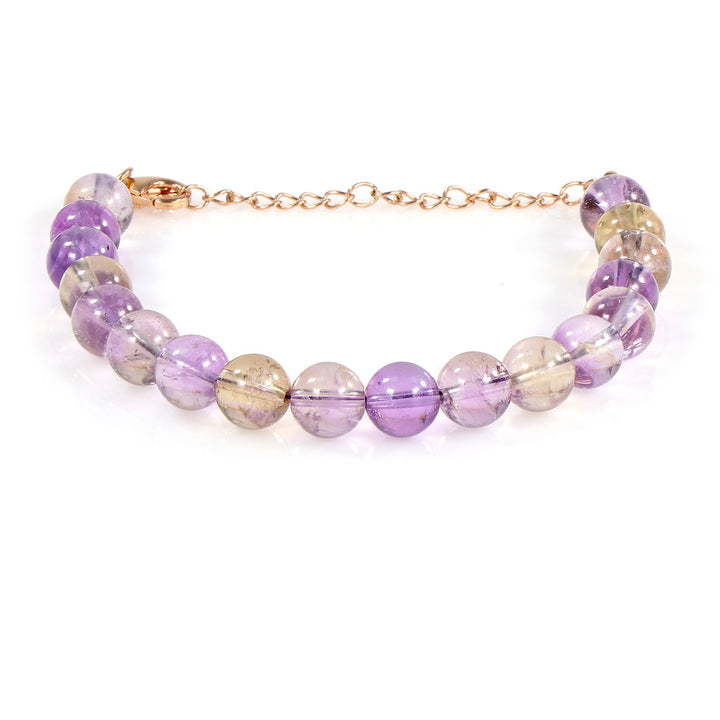 Ametrine Beads Silver Bracelet