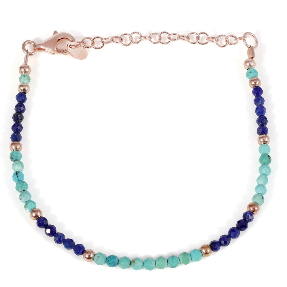 Turquoise and Lapis Lazuli Silver Bracelet