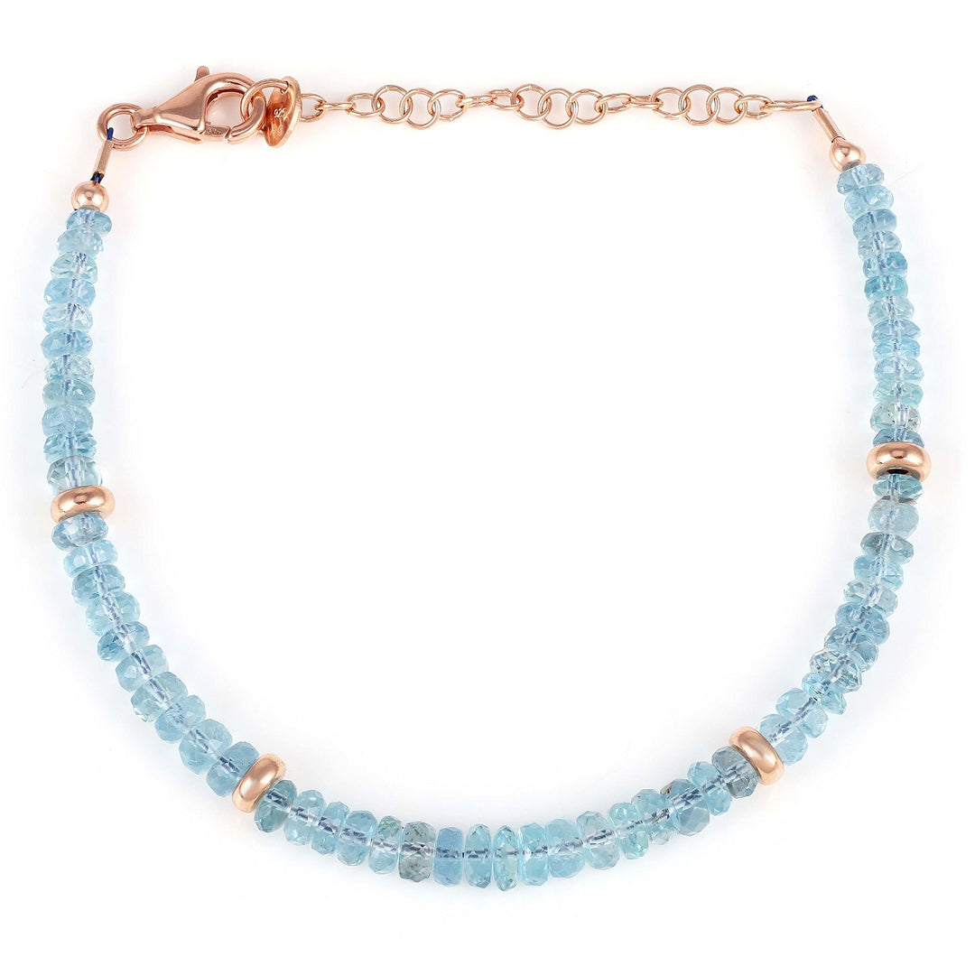 Sky Apatite Beads Silver Bracelet