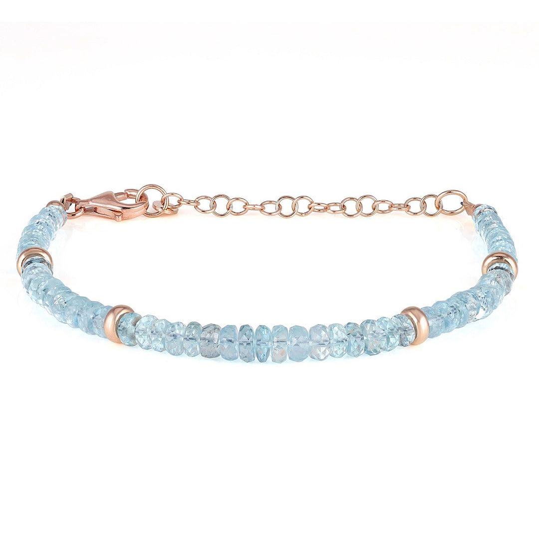 Sky Apatite Beads Silver Bracelet