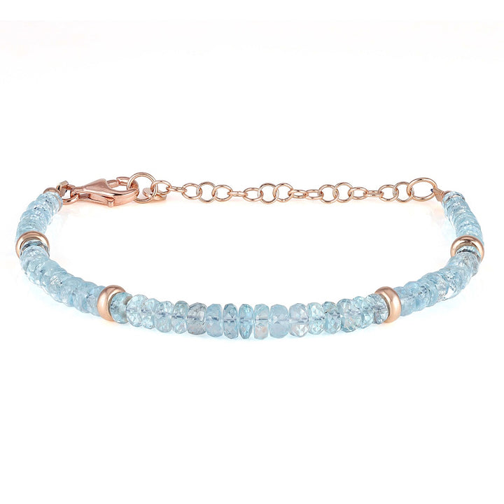 Sky Apatite Beads Silver Bracelet