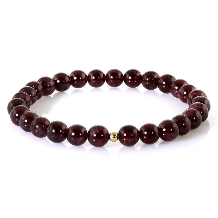 Garnet Silver Stretch Bracelet