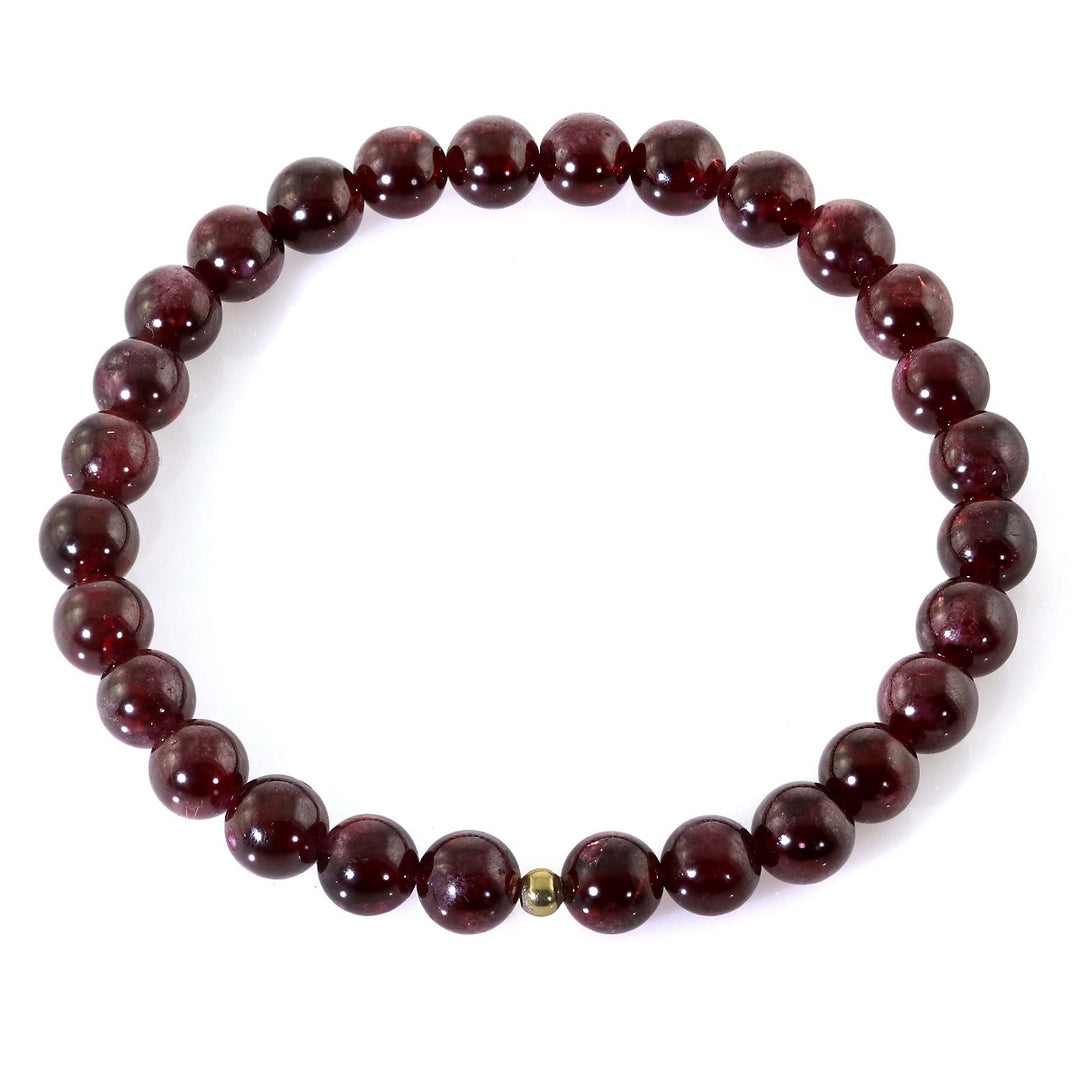 Garnet Silver Stretch Bracelet